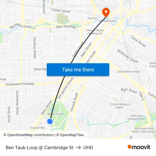 Ben Taub Loop @ Cambridge St to UHD map