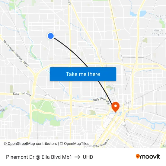 Pinemont Dr @ Ella Blvd Mb1 to UHD map
