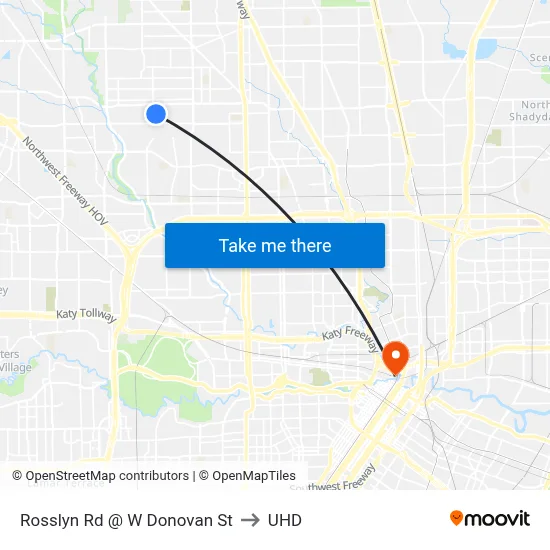 Rosslyn Rd @ W Donovan St to UHD map