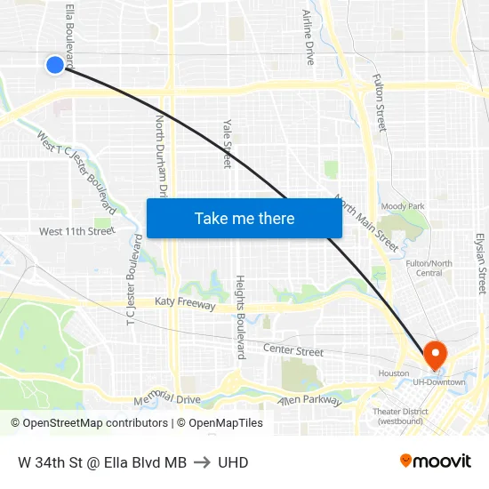 W 34th St @ Ella Blvd MB to UHD map