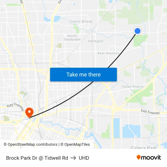 Brock Park Dr @ Tidwell Rd to UHD map