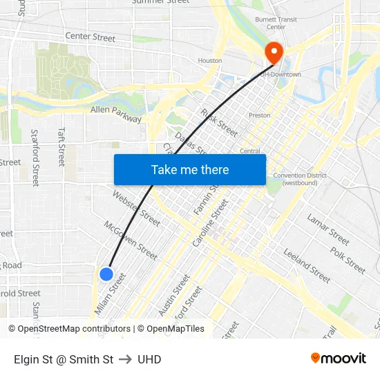 Elgin St @ Smith St to UHD map