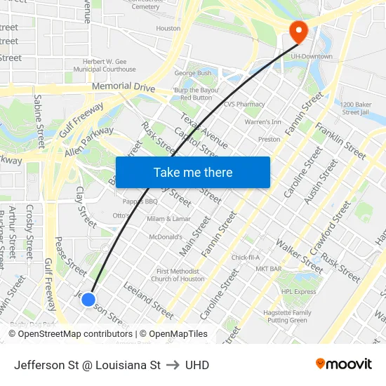Jefferson St @ Louisiana St to UHD map