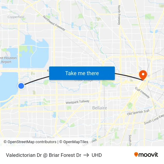 Valedictorian Dr @ Briar Forest Dr to UHD map