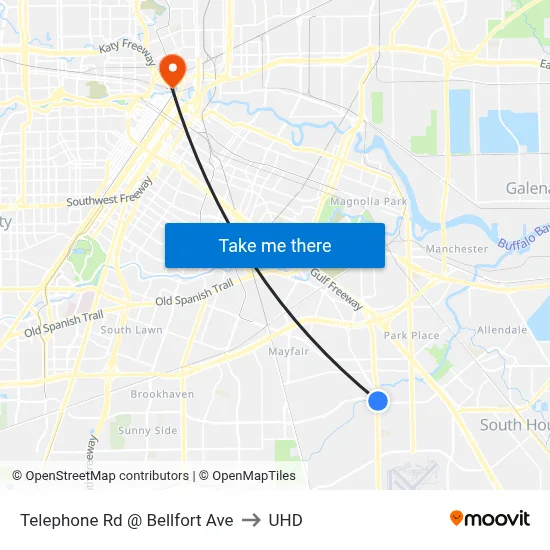 Telephone Rd @ Bellfort Ave to UHD map
