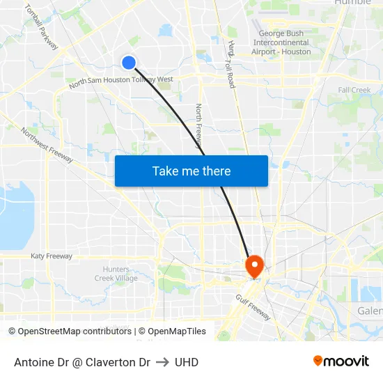 Antoine Dr @ Claverton Dr to UHD map
