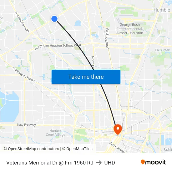 Veterans Memorial Dr @ Fm 1960 Rd to UHD map