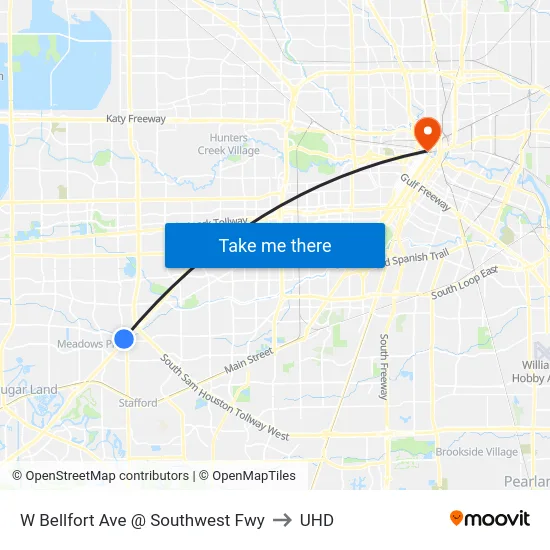 W Bellfort Ave @ Southwest Fwy to UHD map