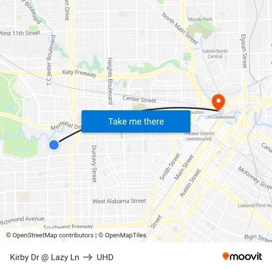 Kirby Dr @ Lazy Ln to UHD map