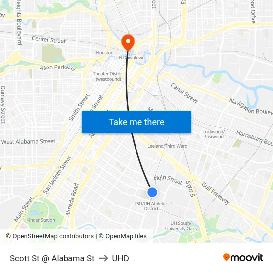 Scott St @ Alabama St to UHD map
