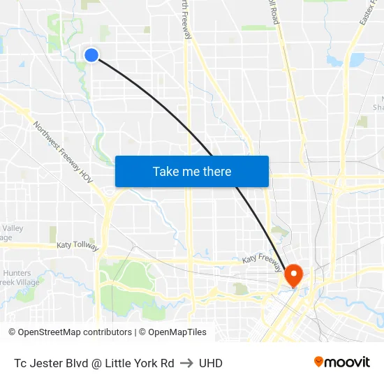 Tc Jester Blvd @ Little York Rd to UHD map
