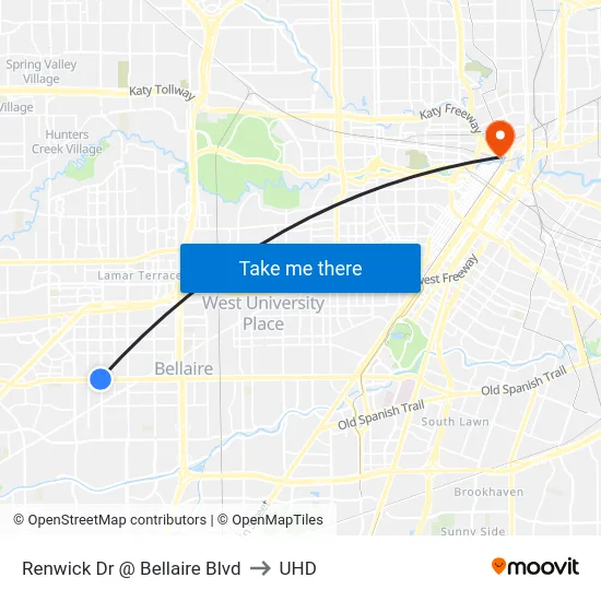 Renwick Dr @ Bellaire Blvd to UHD map
