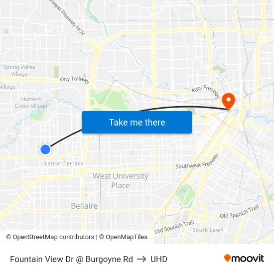 Fountain View Dr @ Burgoyne Rd to UHD map