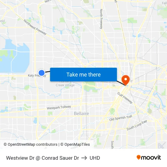 Westview Dr @ Conrad Sauer Dr to UHD map