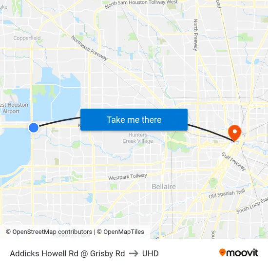 Addicks Howell Rd @ Grisby Rd to UHD map