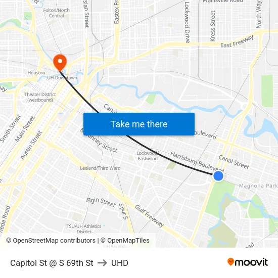 Capitol St @ S 69th St to UHD map
