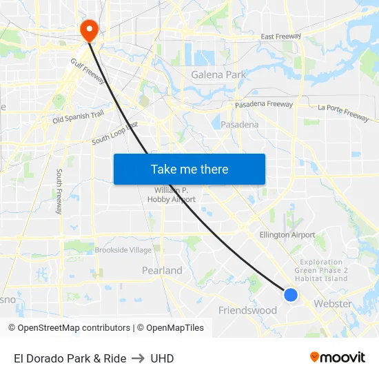 El Dorado Park & Ride to UHD map