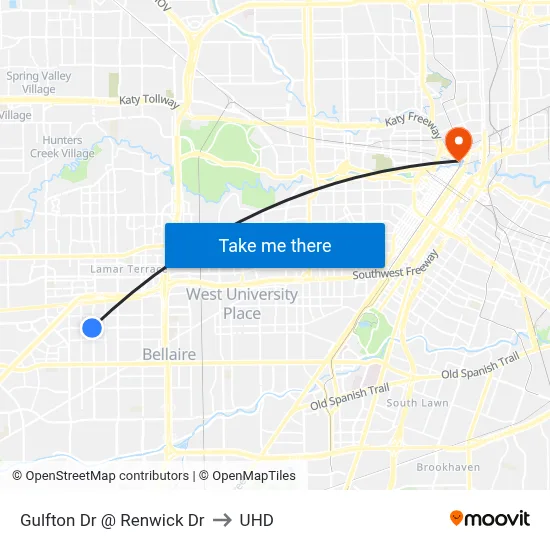 Gulfton Dr @ Renwick Dr to UHD map