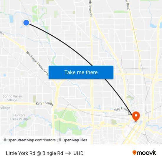 Little York Rd @ Bingle Rd to UHD map