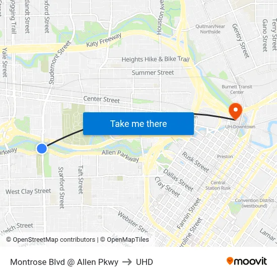 Montrose Blvd @ Allen Pkwy to UHD map