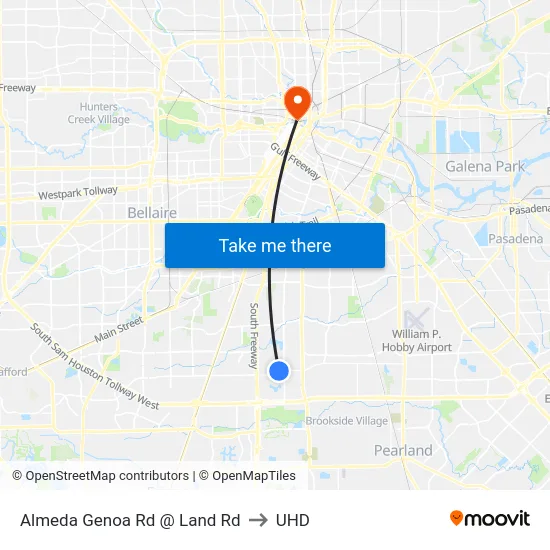Almeda Genoa Rd @ Land Rd to UHD map