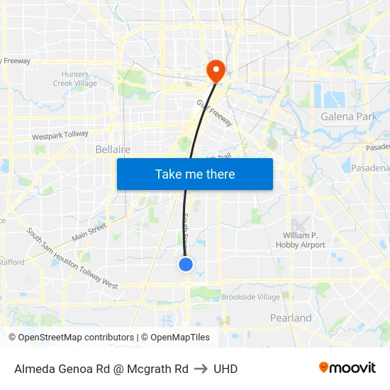 Almeda Genoa Rd @ Mcgrath Rd to UHD map