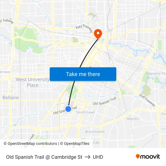 Old Spanish Trail @ Cambridge St to UHD map