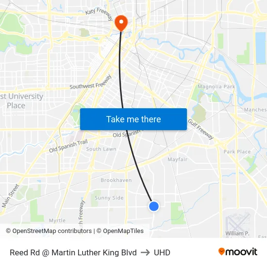 Reed Rd @ Martin Luther King Blvd to UHD map