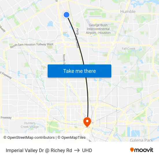 Imperial Valley Dr @ Richey Rd to UHD map