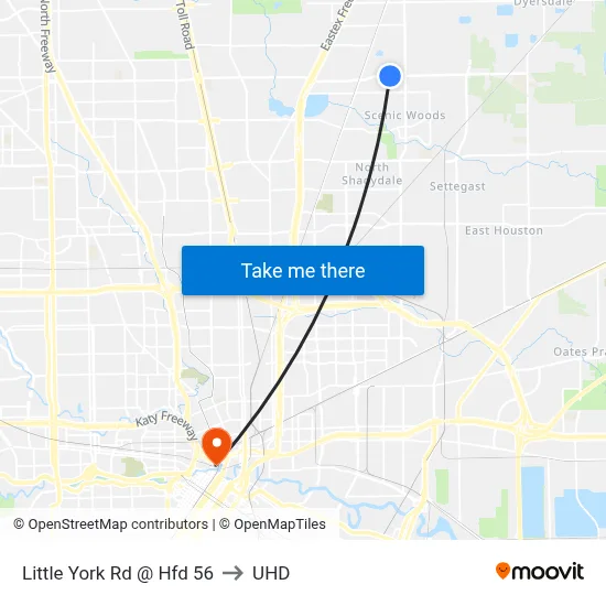 Little York Rd @ Hfd 56 to UHD map
