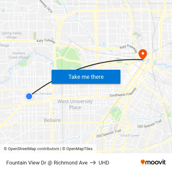 Fountain View Dr @ Richmond Ave to UHD map
