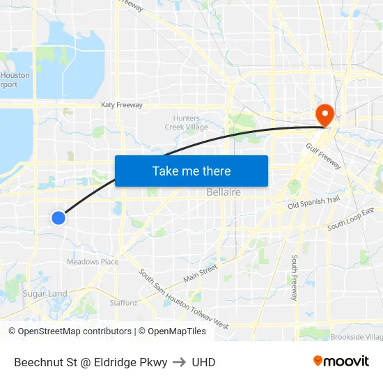 Beechnut St @ Eldridge Pkwy to UHD map