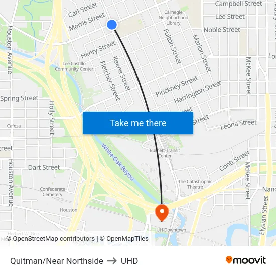 Quitman/Near Northside to UHD map