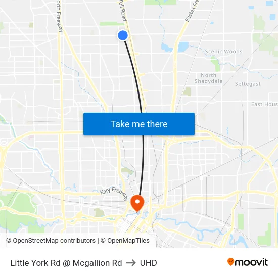 Little York Rd @ Mcgallion Rd to UHD map