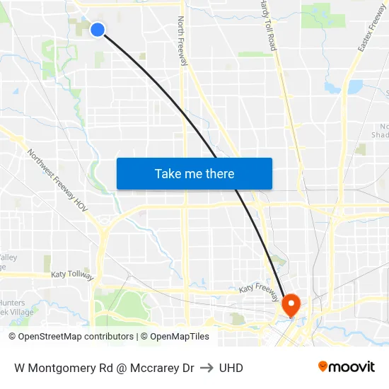 W Montgomery Rd @ Mccrarey Dr to UHD map