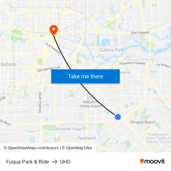 Fuqua Park & Ride to UHD map
