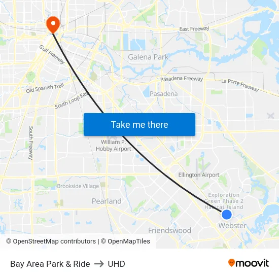 Bay Area Park & Ride to UHD map