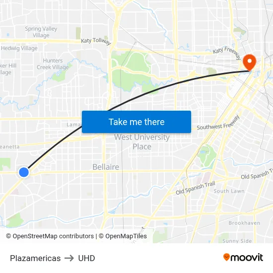 Plazamericas to UHD map