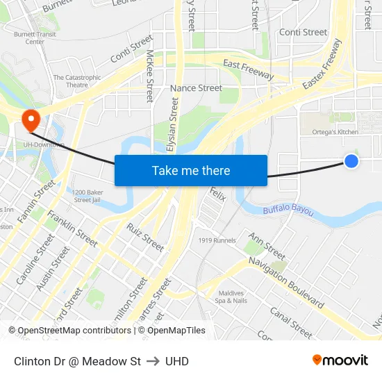 Clinton Dr @ Meadow St to UHD map