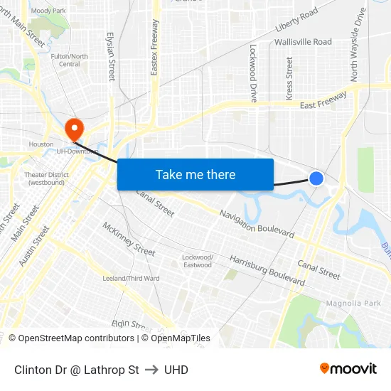 Clinton Dr @ Lathrop St to UHD map