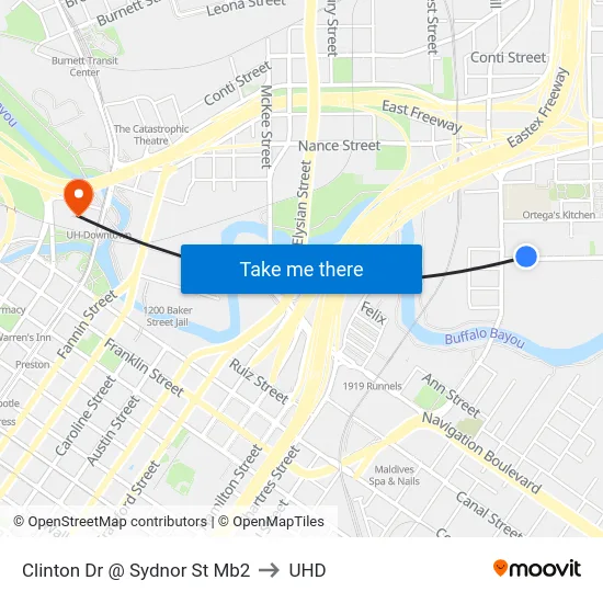 Clinton Dr @ Sydnor St Mb2 to UHD map