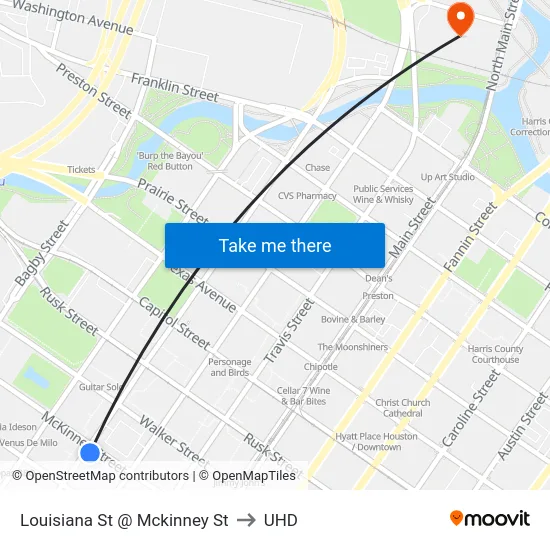 Louisiana St @ Mckinney St to UHD map