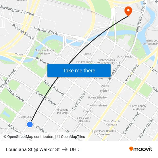 Louisiana St @ Walker St to UHD map