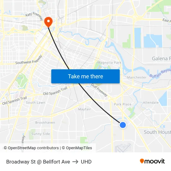 Broadway St @ Bellfort Ave to UHD map