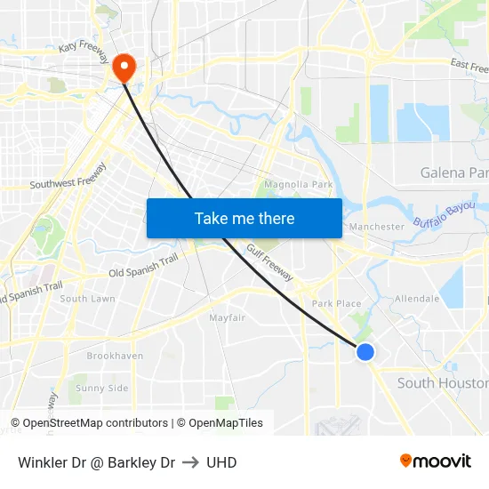 Winkler Dr @ Barkley Dr to UHD map