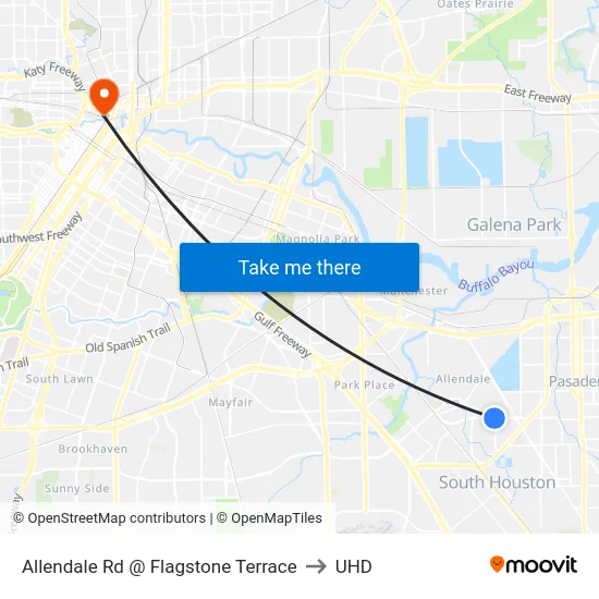 Allendale Rd @ Flagstone Terrace to UHD map