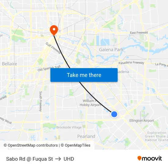 Sabo Rd @ Fuqua St to UHD map