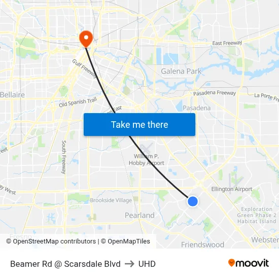 Beamer Rd @ Scarsdale Blvd to UHD map
