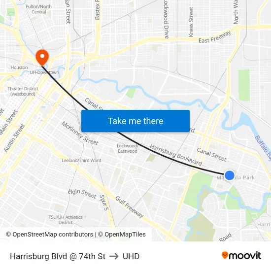 Harrisburg Blvd @ 74th St to UHD map