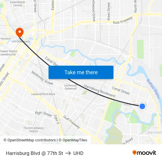 Harrisburg Blvd @ 77th St to UHD map